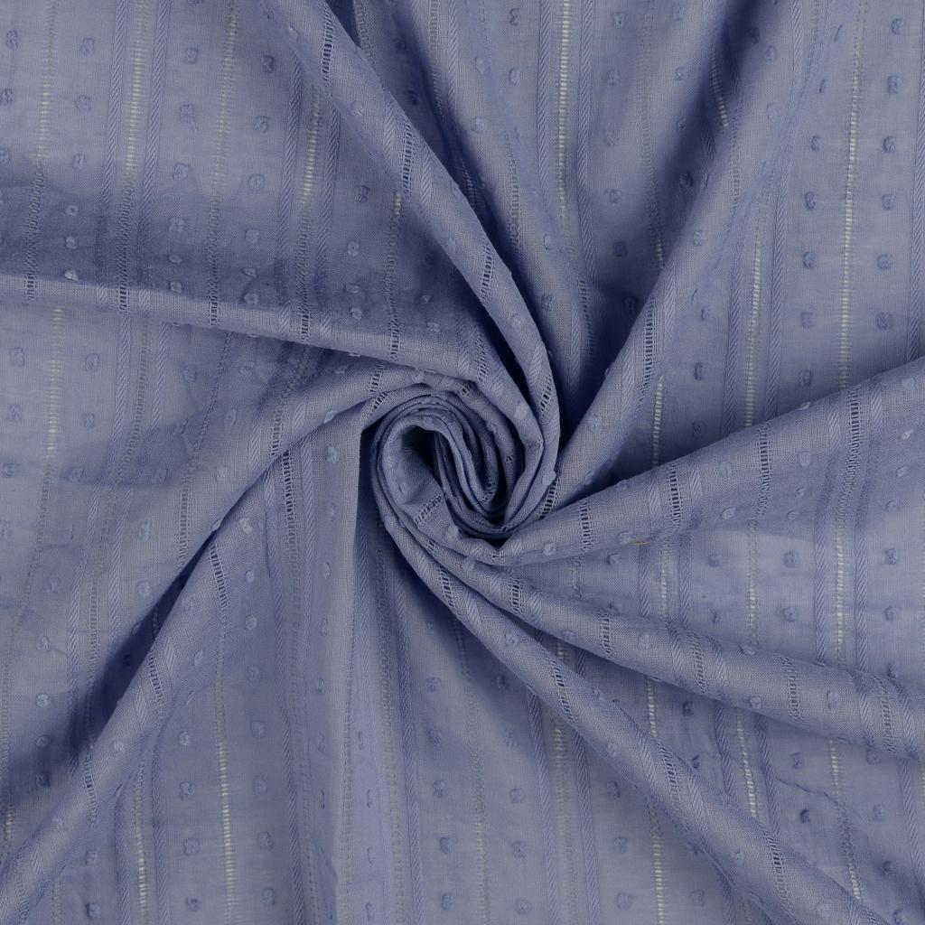 Baumwoll-Voile Dobby - jeansblau - Reststück 1,8M
