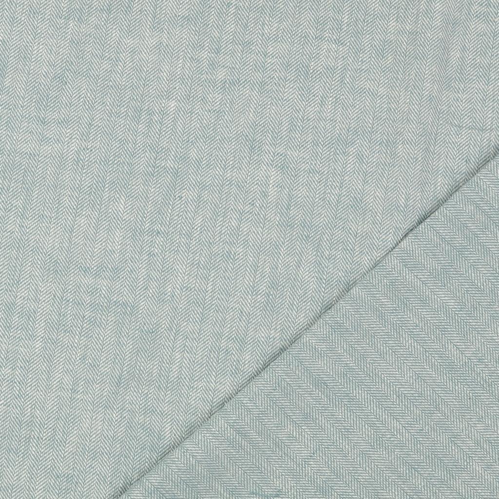 Leinen-Baumwolle fischgrät - mint