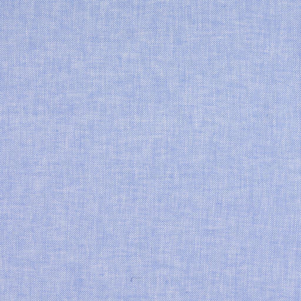 Leinen-Baumwolle fischgrät - blau