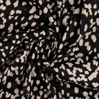 Baumwoll Satin Tupfen - grau/schwarz