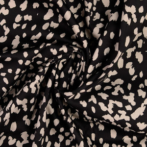 Baumwoll Satin Tupfen - grau/schwarz