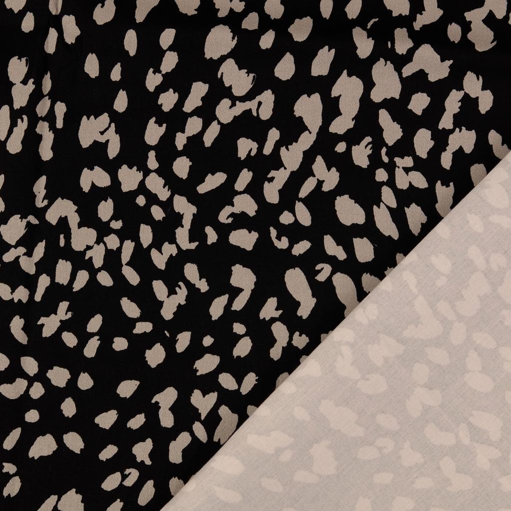 Baumwoll Satin Tupfen - grau/schwarz
