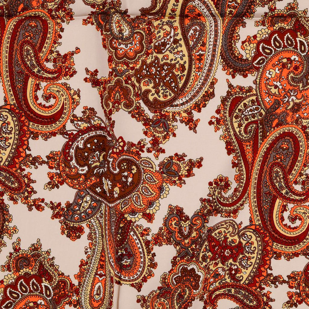 Viskose Stretch Popeline Paisley - sand