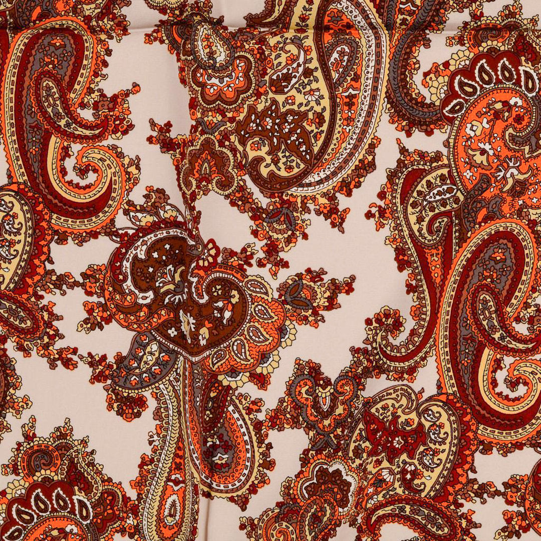 Viskose Stretch Popeline Paisley - sand