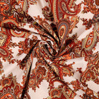 Viskose Stretch Popeline Paisley - sand