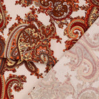 Viskose Stretch Popeline Paisley - sand