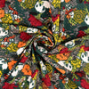 Viskose Stretch Popeline floral - dunkelgrün *Videovorstellung*