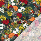Viskose Stretch Popeline floral - dunkelgrün *Videovorstellung*