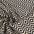 Baumwollstretch Ornamente - schwarz/wollweiß *Videovorstellung*