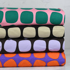 French Terry angeraut "Polka Dots" - braun/flieder *Videovorstellung*