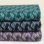 Viskose Stretch Twill "Waves" - traube *Videovorstellung*