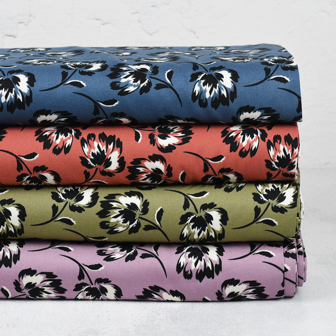 Viskose Stretch Twill Flower - terracotta *Videovorstellung*