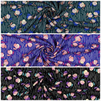 Viskose Foil "Flowers" - cobalt