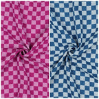 Musselin/Double Gauze "Schachbrett" - blau