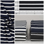 Viskose Jersey gestreift navy/weiß mittel