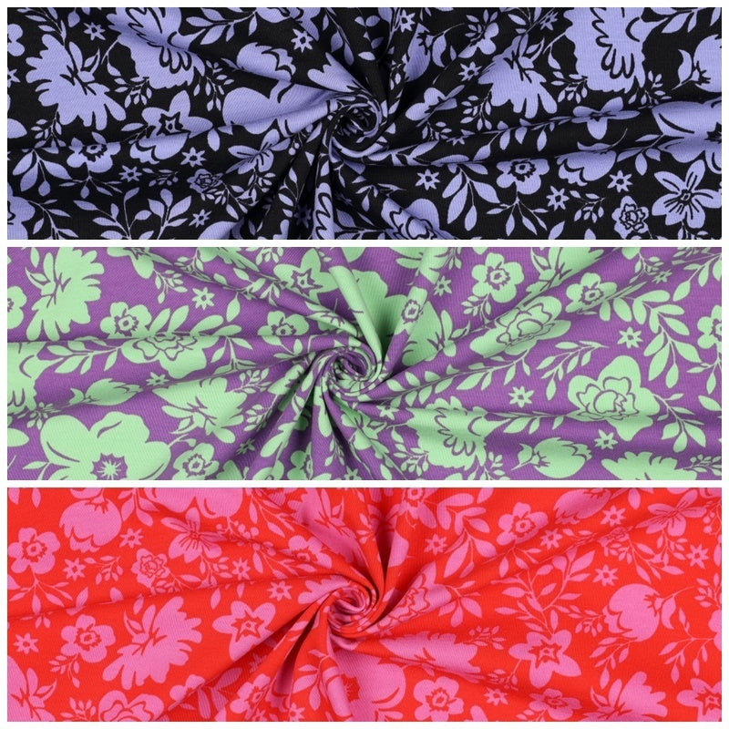 Jersey "Flowers" - rot/pink