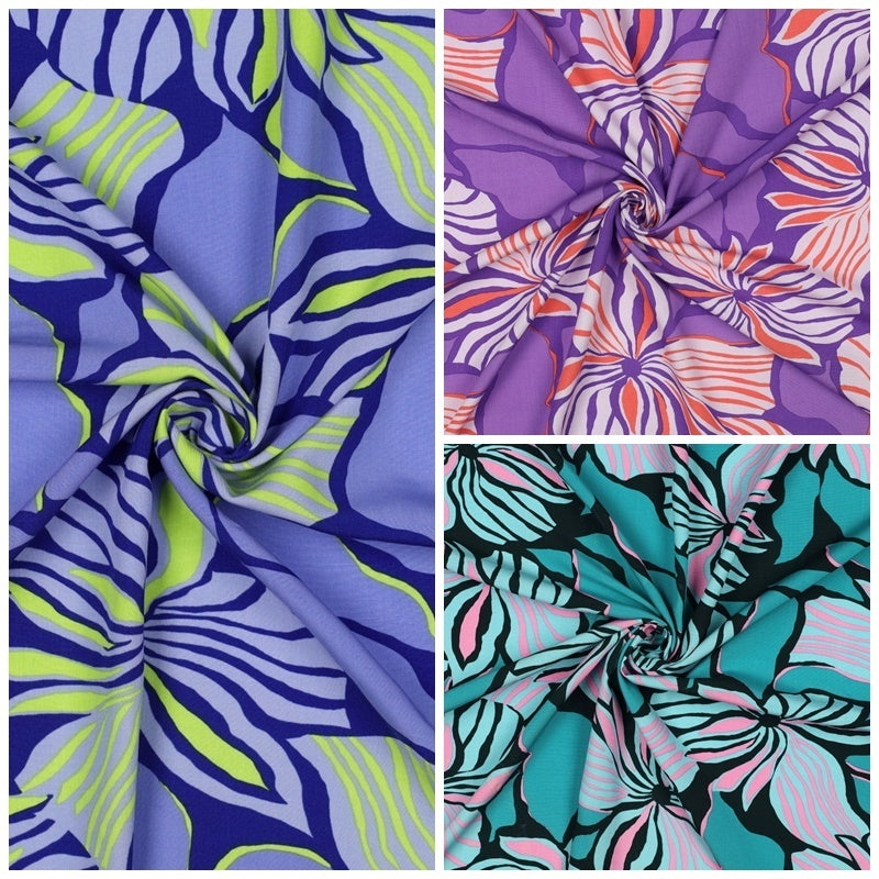 Viskose "Flowers" - levendel (LENZING™ ECOVERO™)