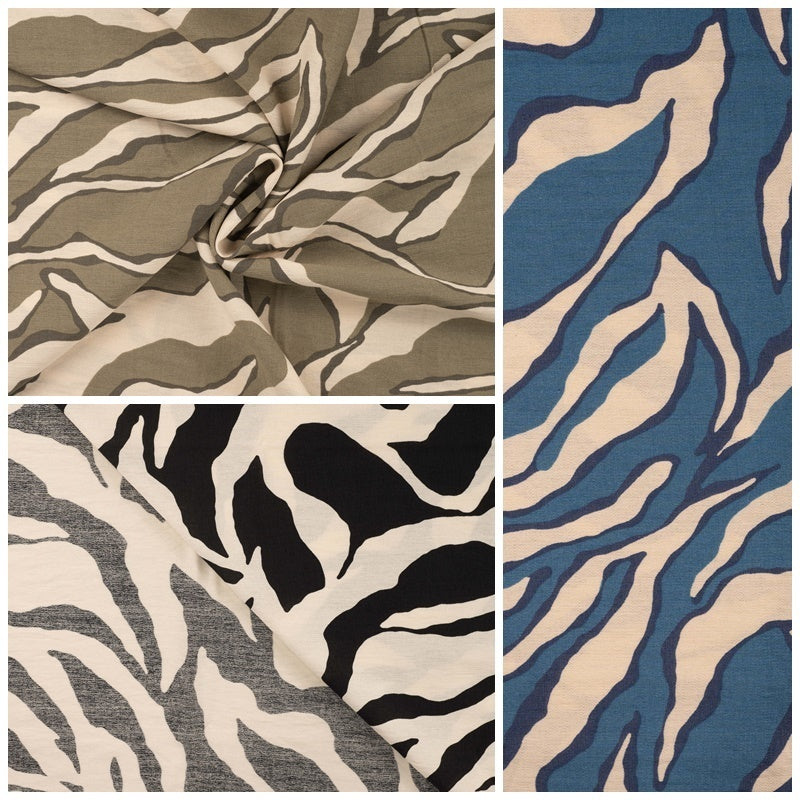 Viskosegemisch "Air Flow Zebra" - schwarz/ecru