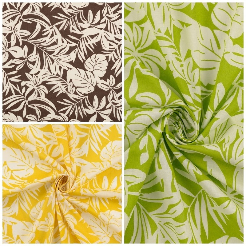 Baumwoll Voile "Palms" - gelb