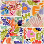 Viskose "art flowers" - bunt dunkel