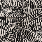 Viskose Stretch "circles and stripes" - schwarz/weiß