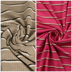 Viskose Feinripp Jersey Streifen - rosa - reststück 1,6M