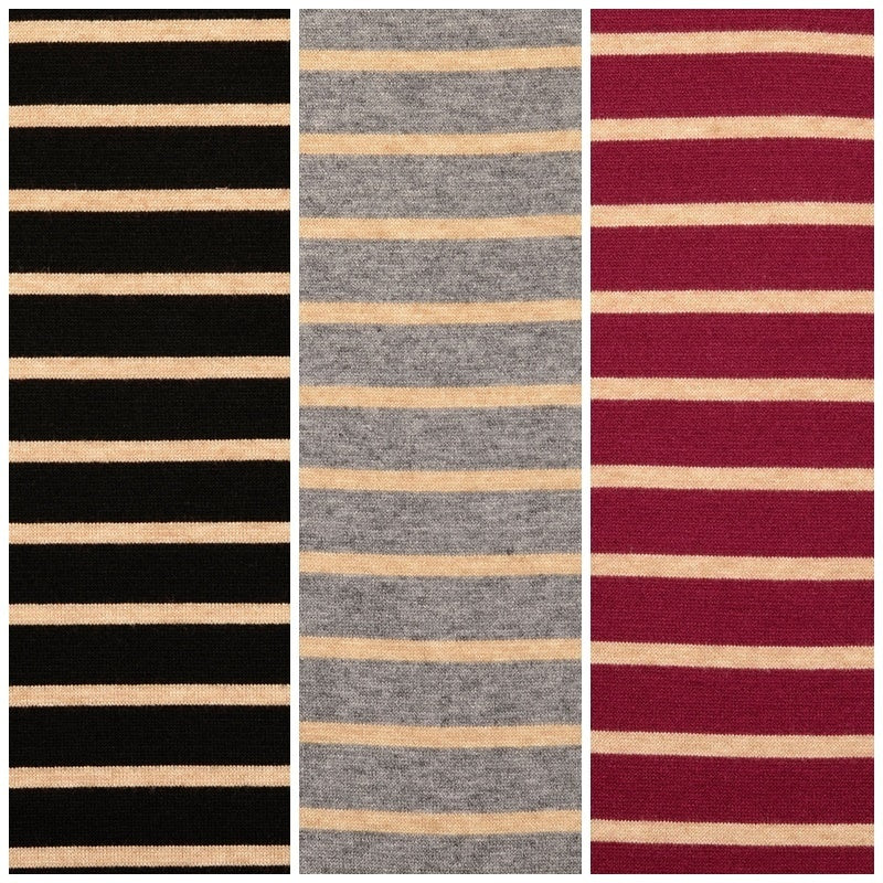 Strick Jacquard Streifen - grau