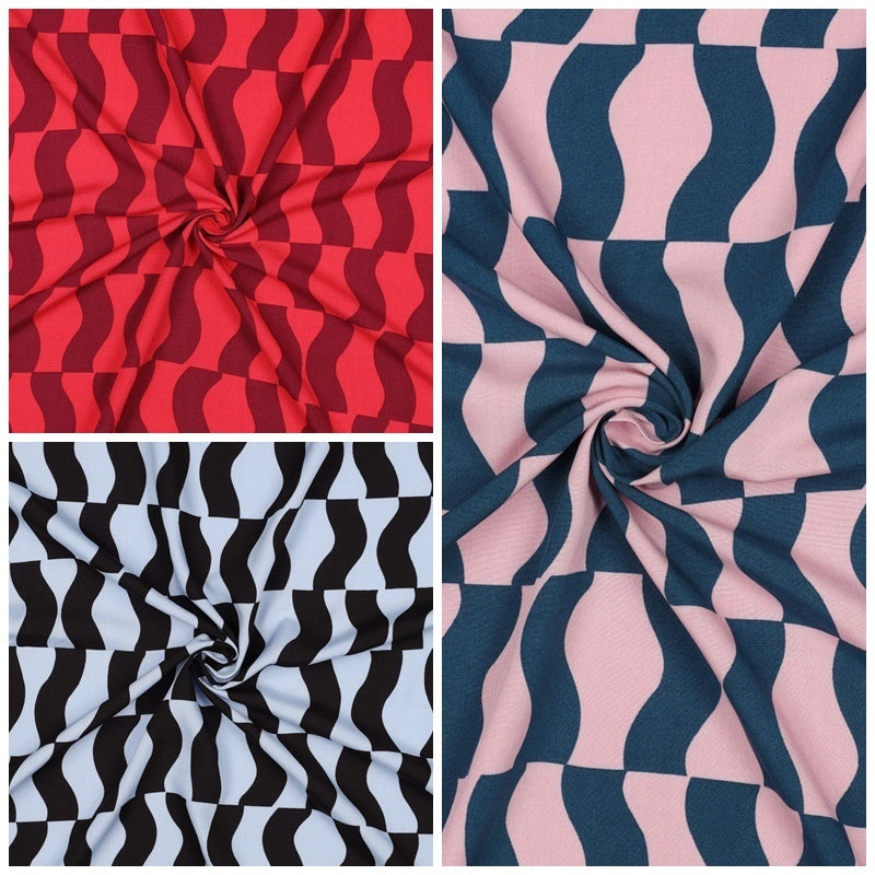 Viskose graphic - blau/schwarz