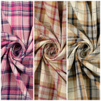 Baumwoll-Flanell Karo - sand/bordeaux