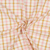 Baumwoll Seersucker Karos - rosé/senf - Reststück 1,5M