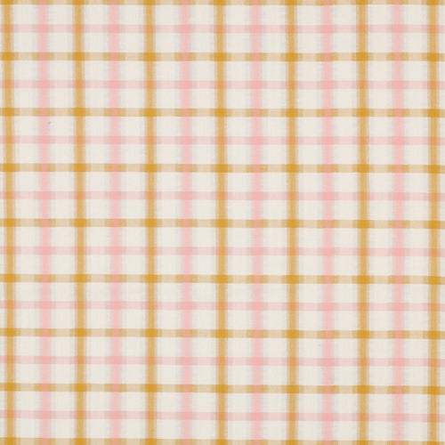 Baumwoll Seersucker Karos - rosé/senf - Reststück 1,5M