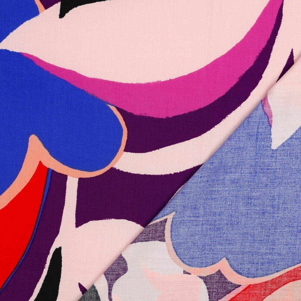 Viskose abstract - rosa/blau