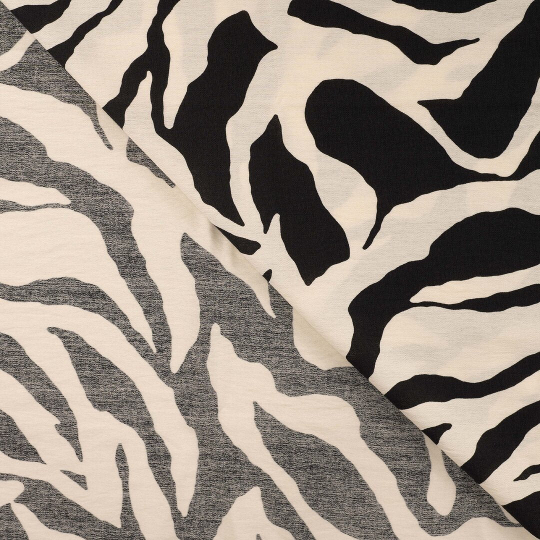 Viskosegemisch "Air Flow Zebra" - schwarz/ecru