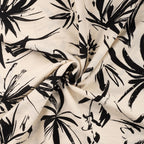 Viskosegemisch "Air Flow Print" - schwarz/ecru