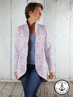 Designbeispiel: lillesol women No.46 LongCardigan mit Schalkragen