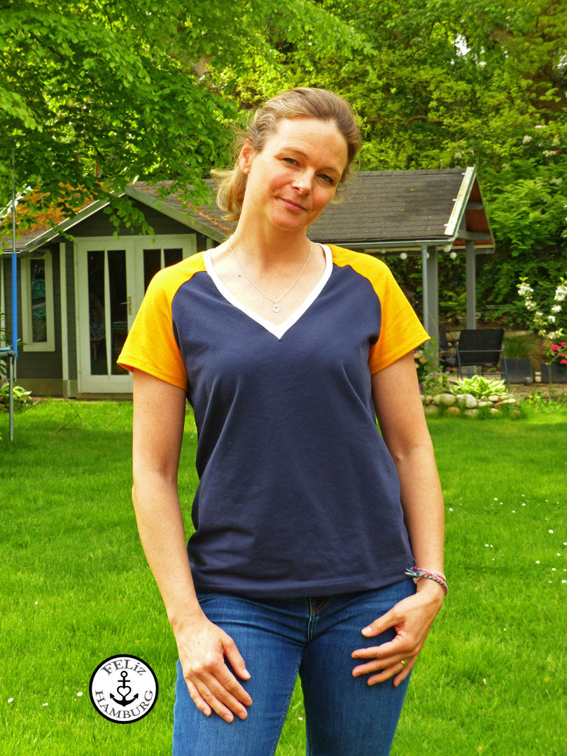 Designbeispiel: lillesol women No.65 Raglanshirt "Combina" mit Video-Nähanleitung