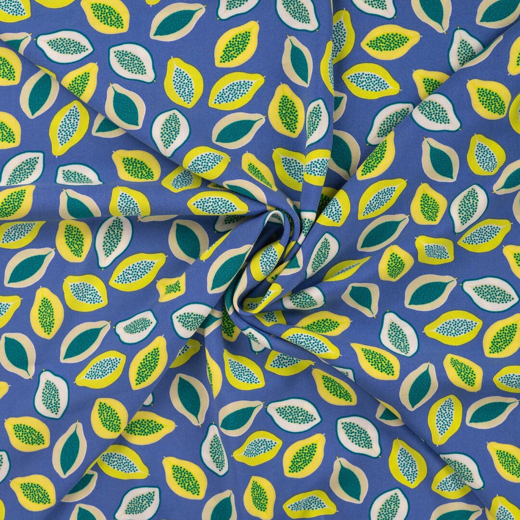 Viskose Papayas - royalblau