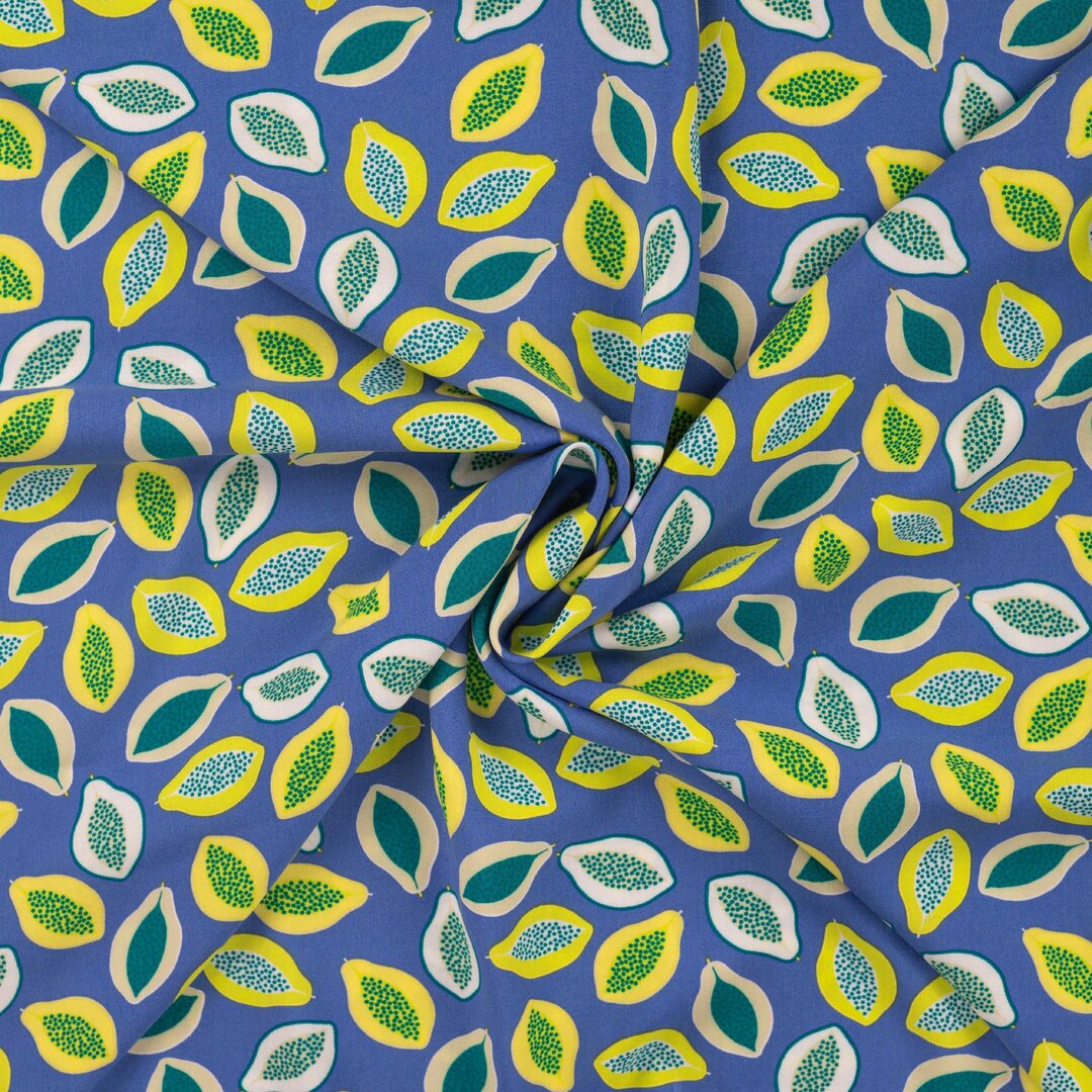 Viskose Papayas - royalblau
