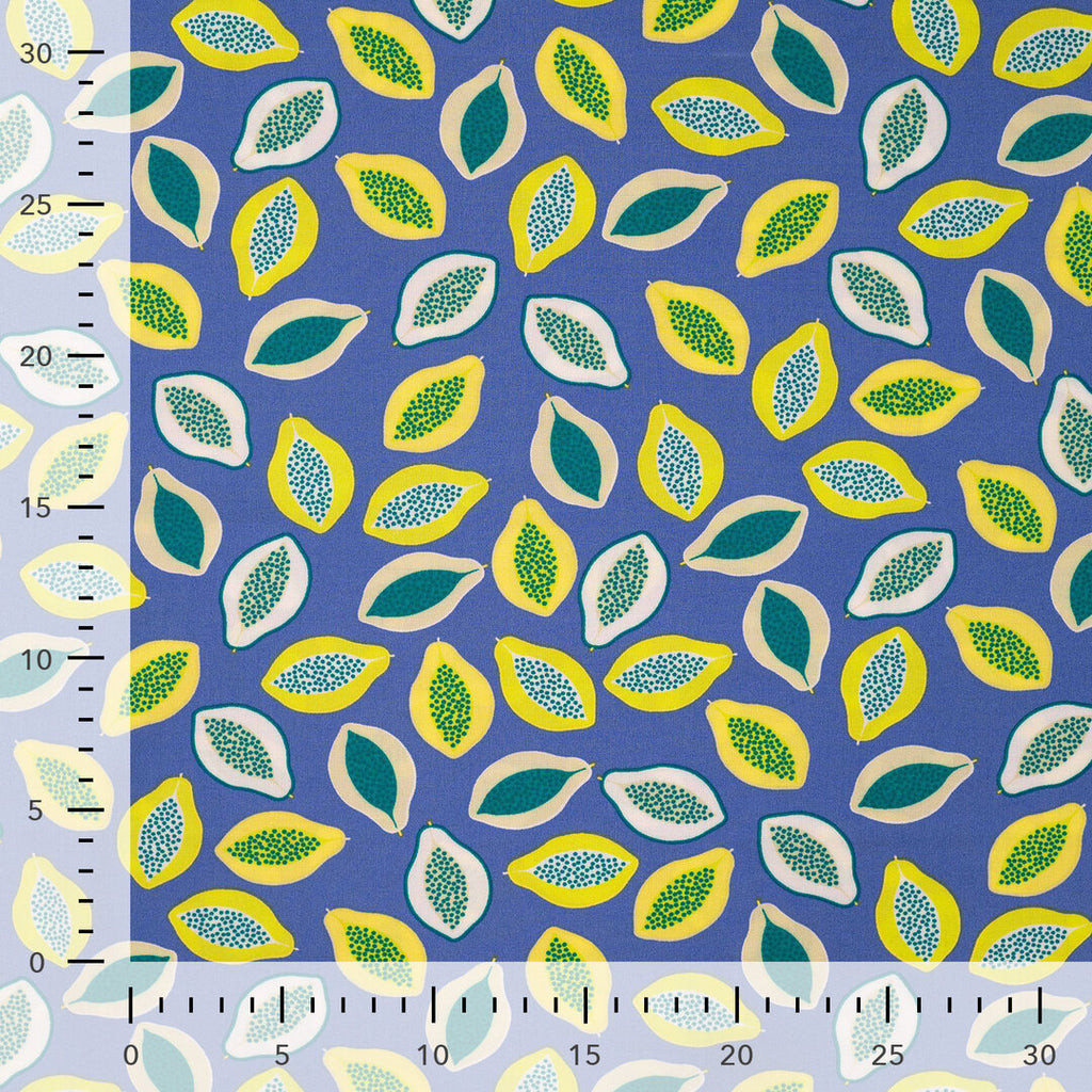 Viskose Papayas - royalblau