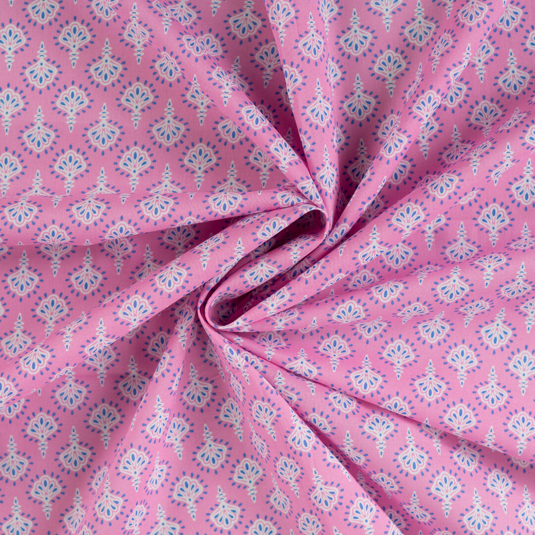 Baumwoll Voile "Ornamente" - hellrosa