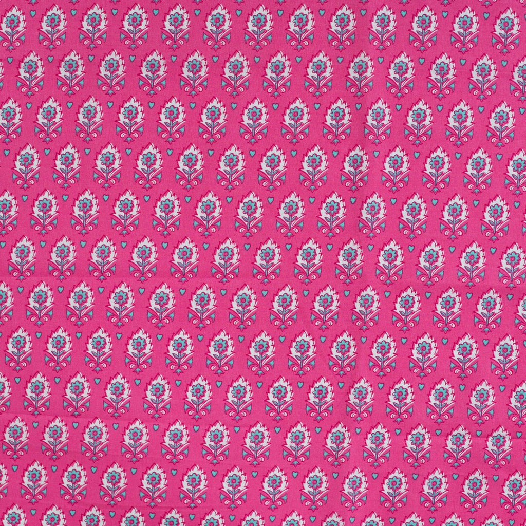 Baumwoll Voile "abstrakt" - pink/türkis