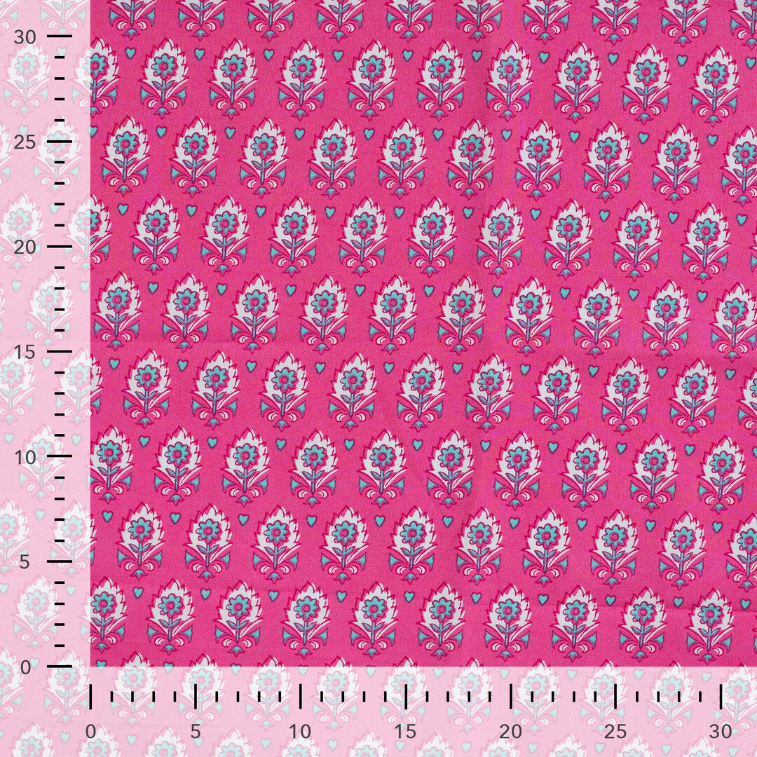 Baumwoll Voile "abstrakt" - pink/türkis