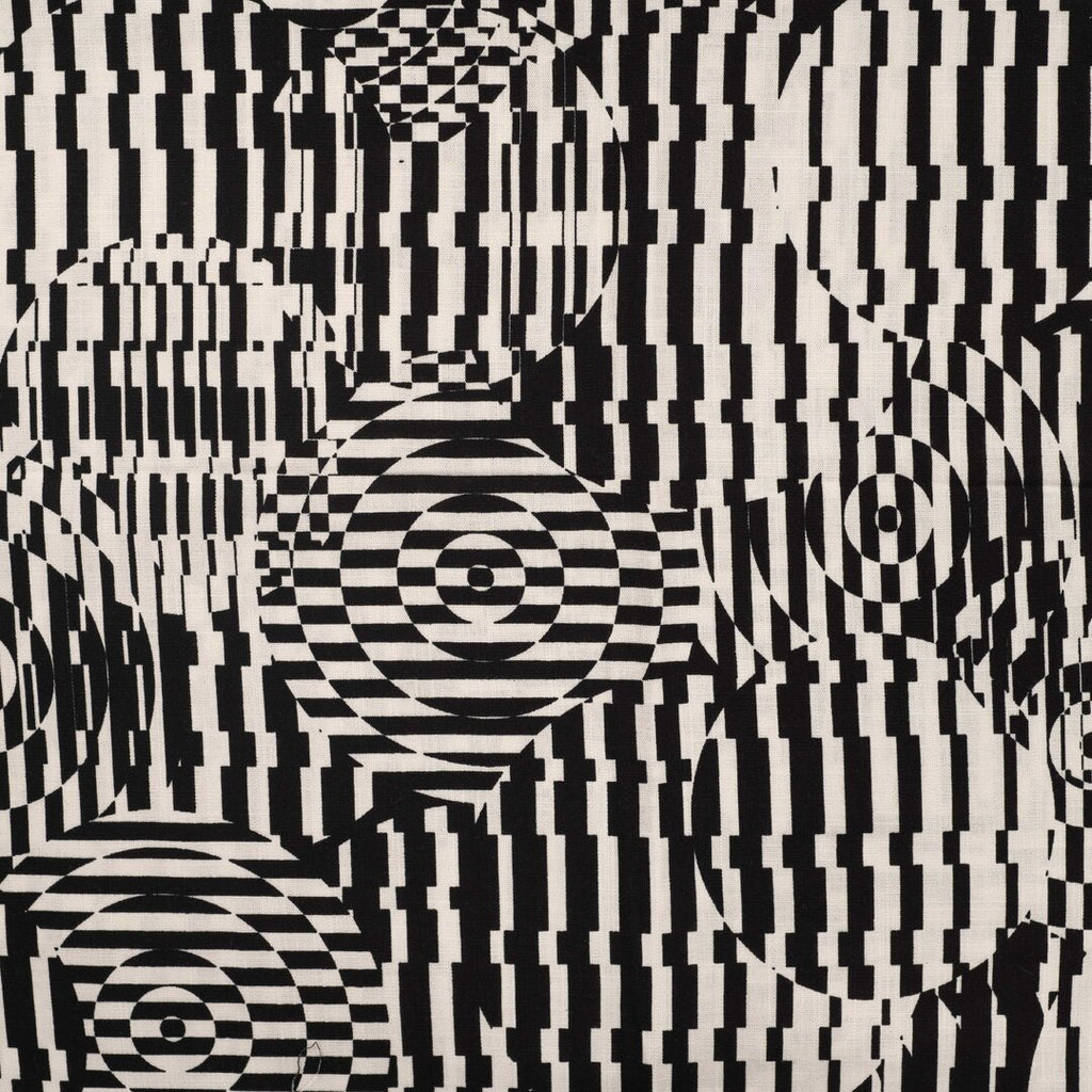Viskose Stretch "circles and stripes" - schwarz/weiß