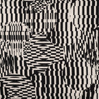 Viskose Stretch "circles and stripes" - schwarz/weiß
