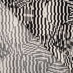 Viskose Stretch "circles and stripes" - schwarz/weiß