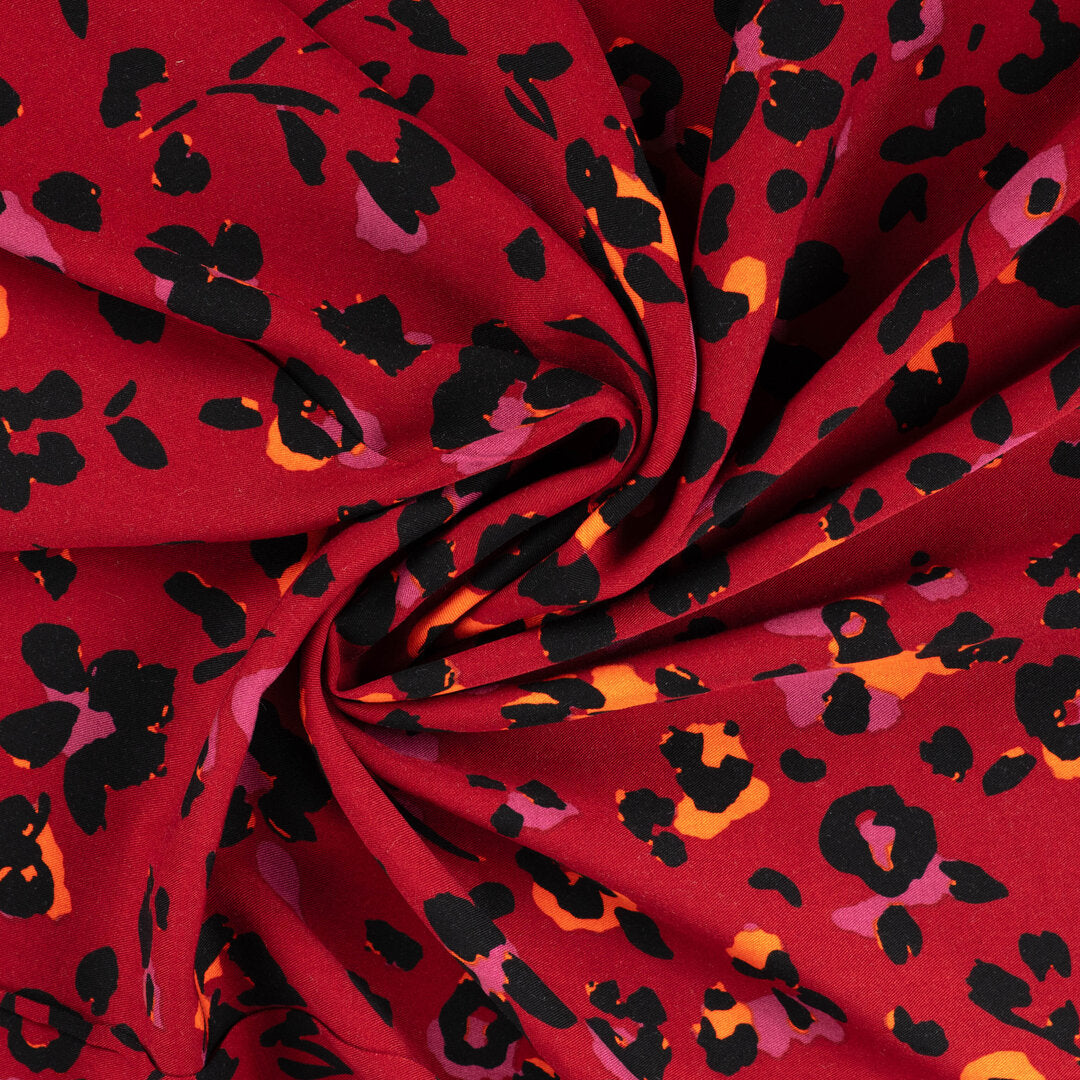 Viskose Twill Leo - dunkelrot