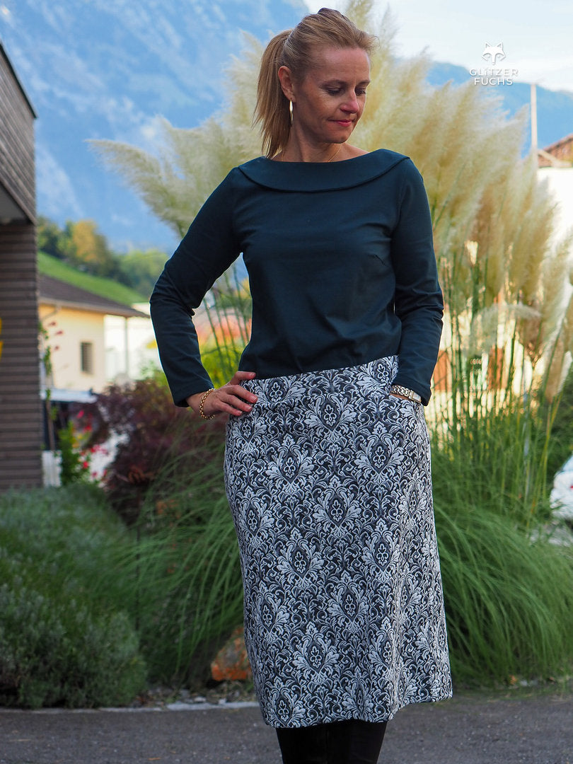 Designbeispiel: lillesol women No.47 Shirt mit Uboot-Kragen