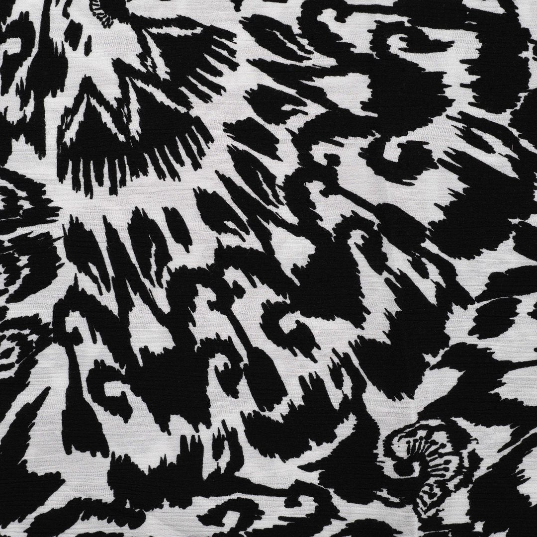 Viskose crinkle floral - black&white *Videovorstellung*