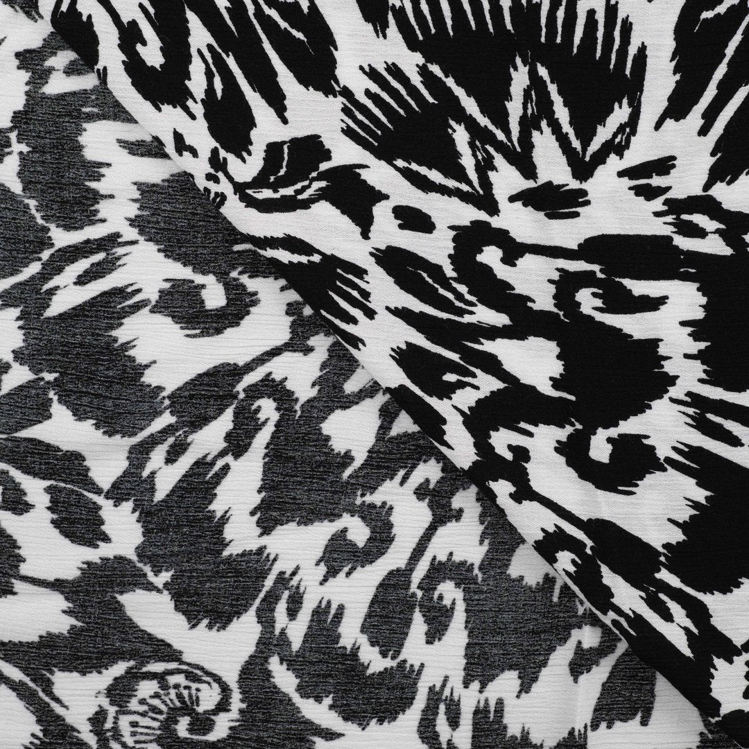 Viskose crinkle floral - black&white *Videovorstellung*