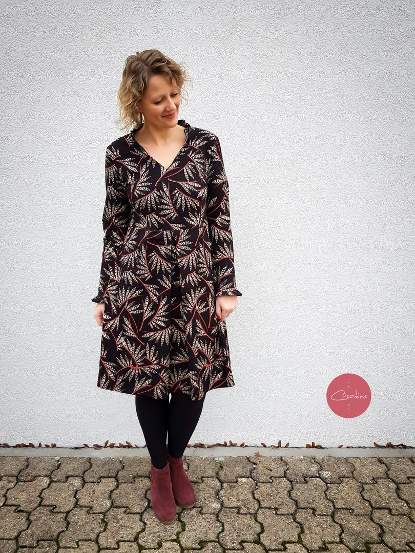Designbeispiel: lillesol women No.60 Kleid "Magnolia" mit Video-Nähanleitung